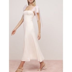NWOT Reformation Kairo Ivory Back Crepe Square Neckline Maxi Dress Size 2